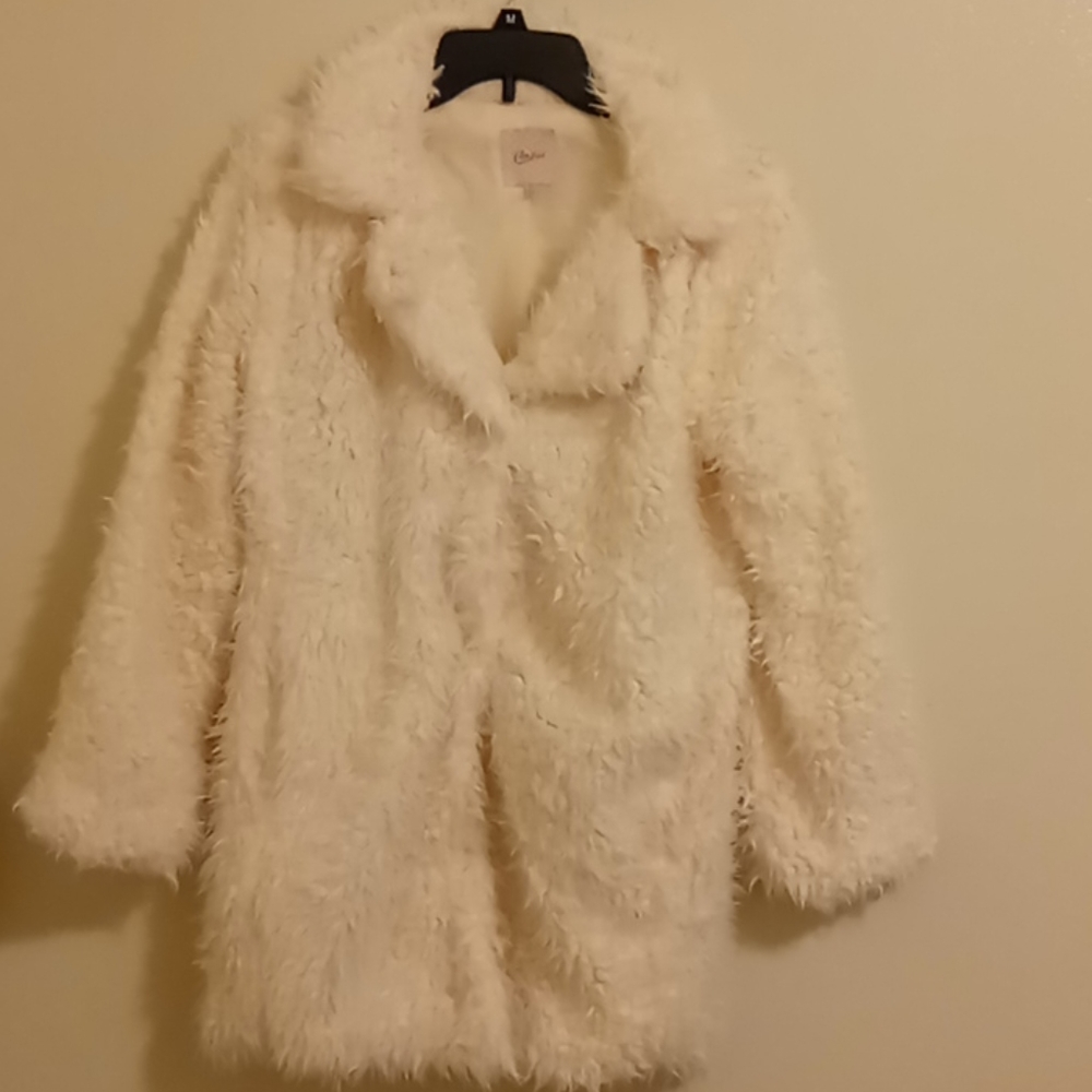 Cream faux fur jacket
